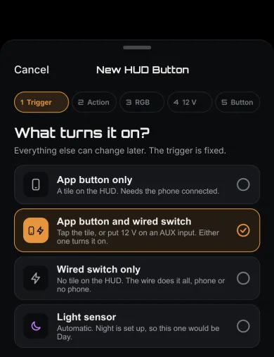 New HUD button, step 1: Trigger